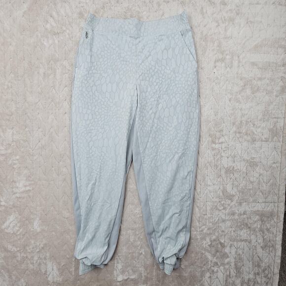 Athleta Brooklyn Jogger Pants Womens 10 Gray Textured Lined Athletic Running - Picture 1 of 7